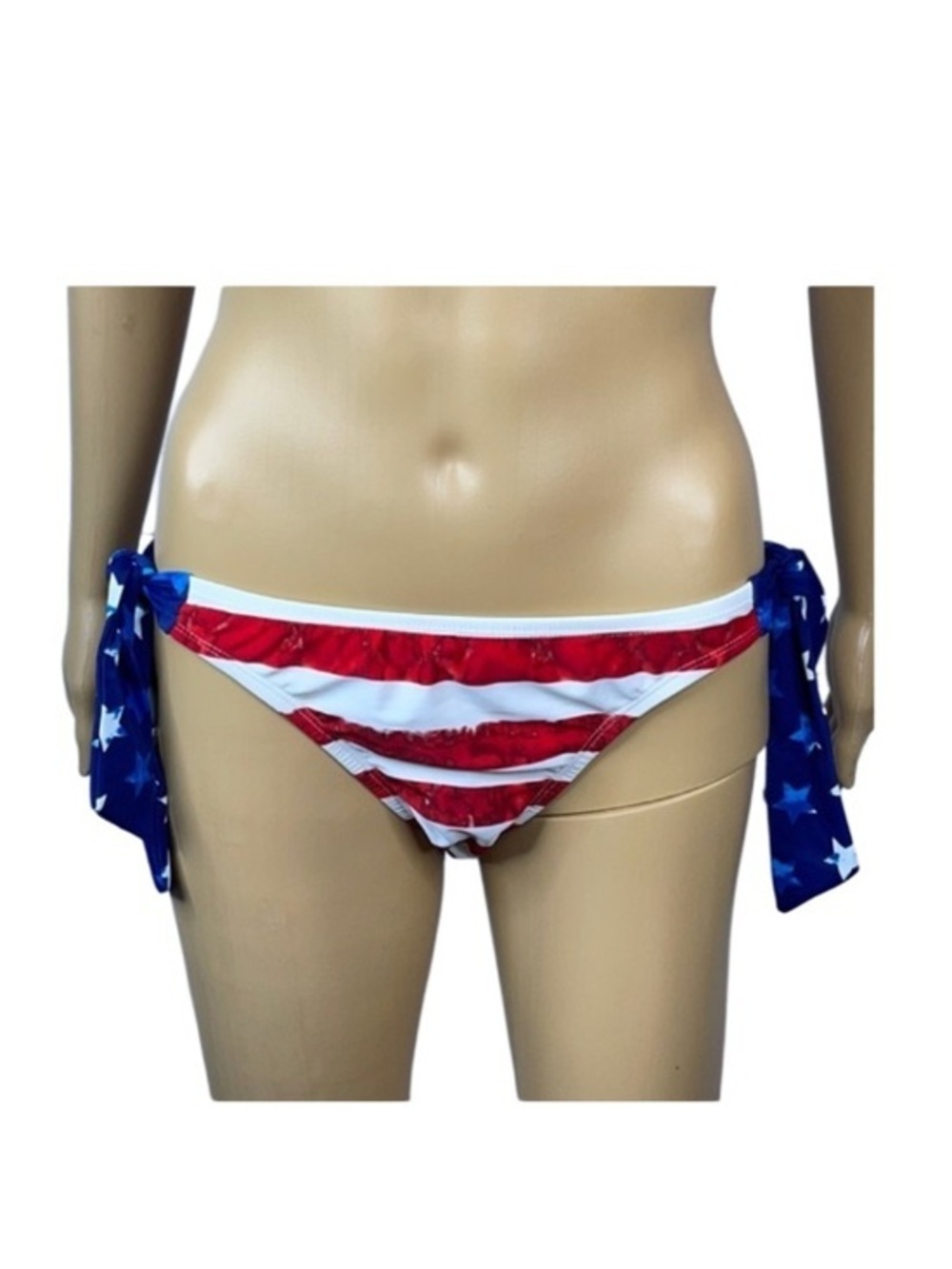 CATALINA patriotic stars and stripes side tie bikini bottoms size XL